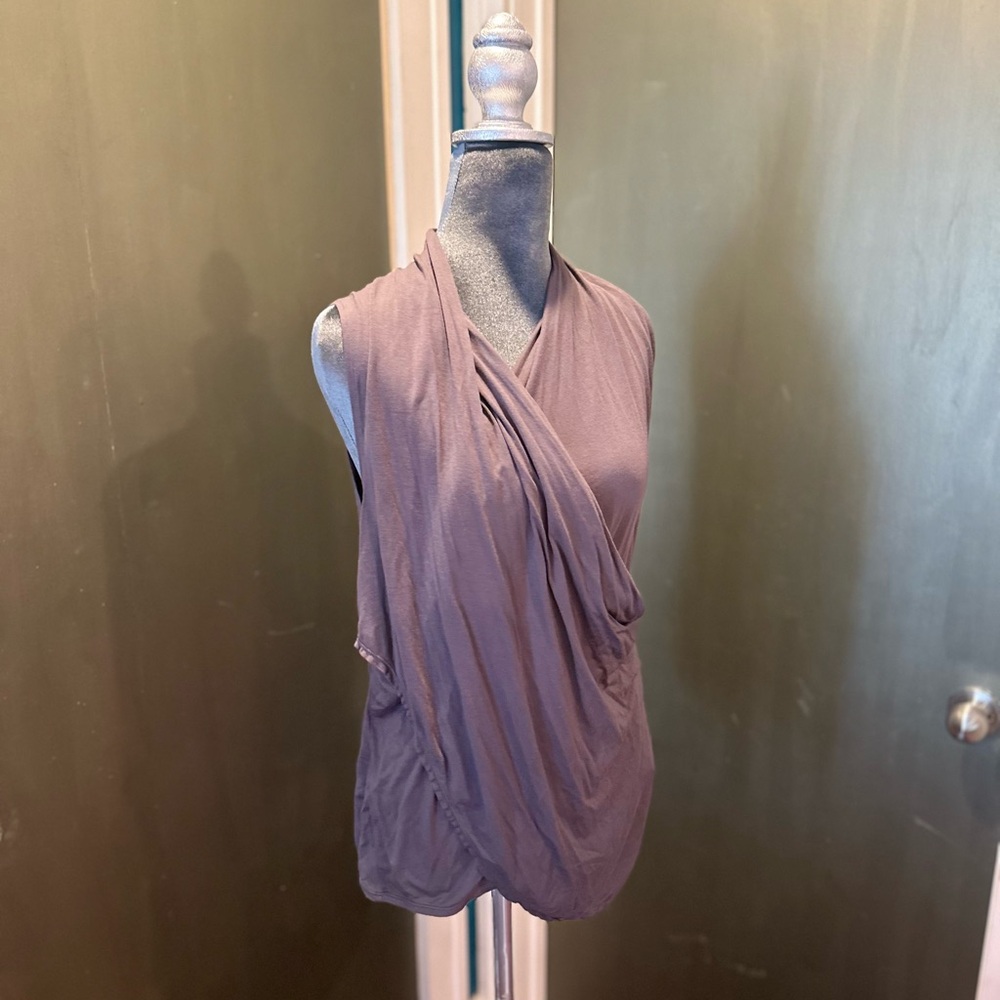 JoyLab Taupe-Grey Draped Tank